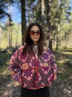 Prošívaná bunda kantha Cherry Folk 