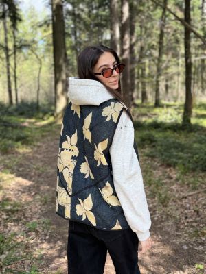 Prošívaná vesta kantha Moon Moss