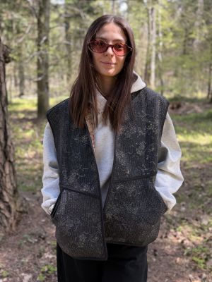 Prošívaná vesta kantha Moonlight Indigo II