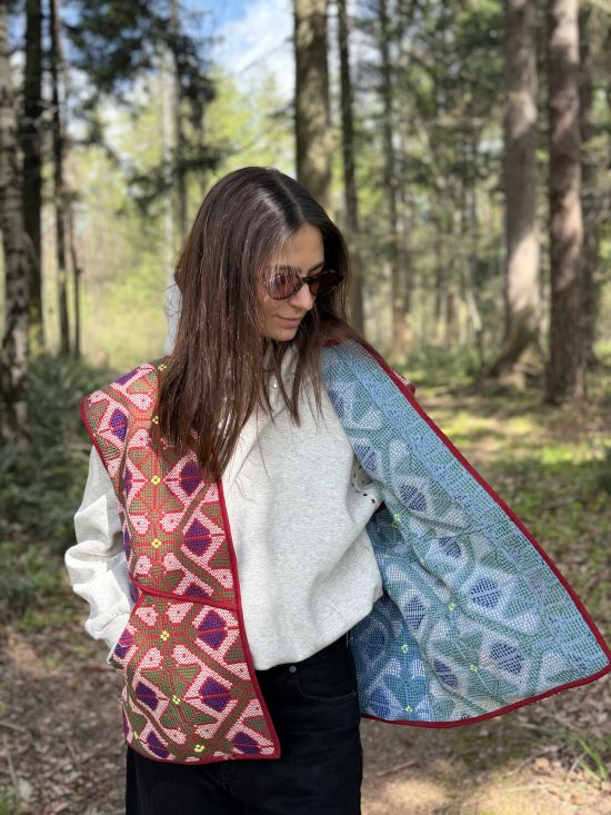 Prošívaná vesta kantha Prošívaná vesta kantha
