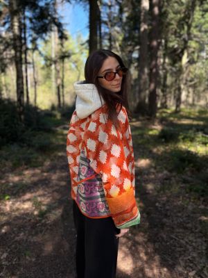 Prošívaná bunda kantha Bloom Patch