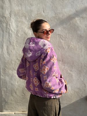 Prošívaná bunda kantha Lavender
