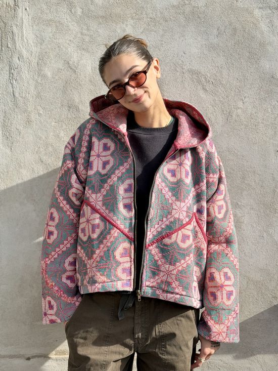 Prošívaná bunda kantha Poppy Prošívaná bunda kantha Poppy
