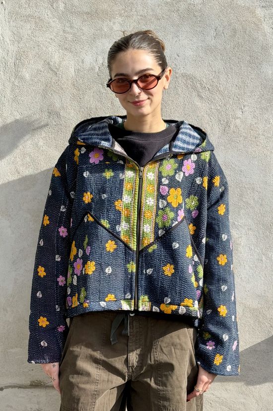 Prošívaná bunda kantha Basil Prošívaná bunda kantha Basil