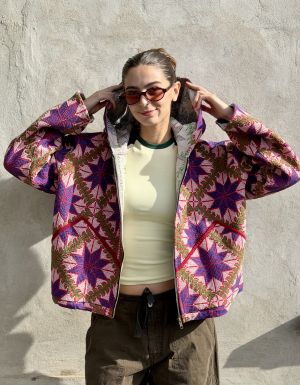 Prošívaná bunda kantha Amethyst