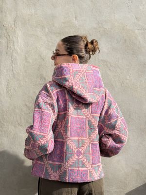 Prošívaná bunda kantha Fuchsia