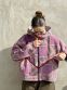 Prošívaná bunda kantha Fuchsia