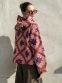 Prošívaná bunda kantha Plum