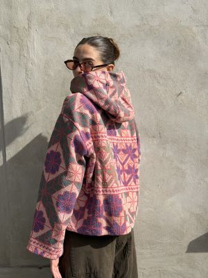 Prošívaná bunda kantha Mauve