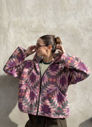 Prošívaná bunda kantha Peony