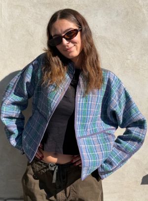 Prošívaná bunda kantha Lilac