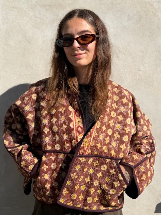 Prošívaná bunda kantha Maple Prošívaná bunda kantha Maple