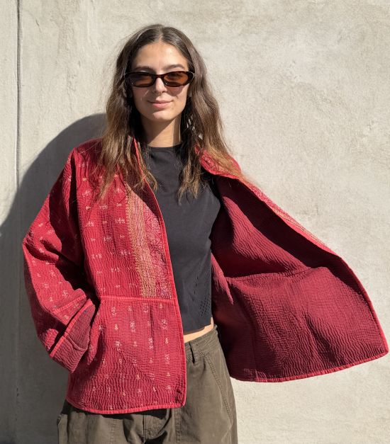 Prošívaná bunda kantha Linden Prošívaná bunda kantha Linden