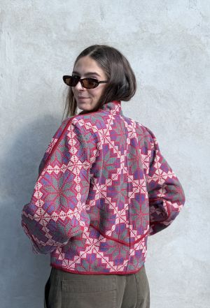 Prošívaná bunda kantha Vintage Rose
