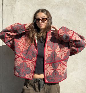 Prošívaná bunda kantha Terra Rose