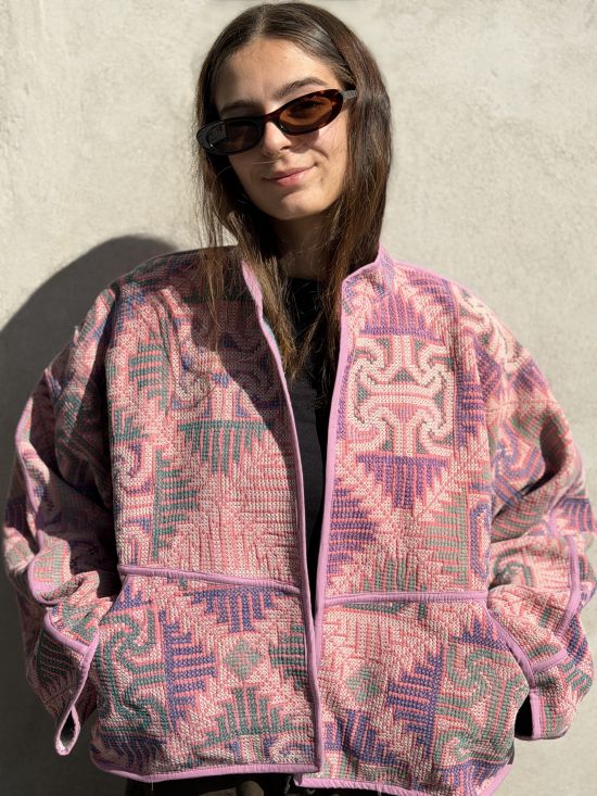 Prošívaná bunda kantha Desert Rose