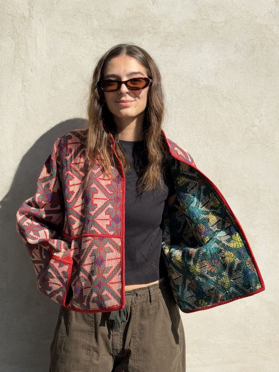 Prošívaná bunda kantha Amour Prošívaná bunda kantha Amour