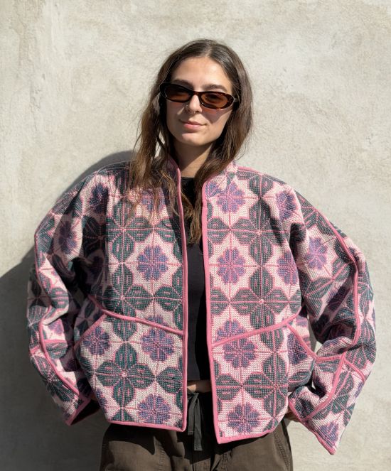 Prošívaná bunda kantha Bubble Prošívaná bunda kantha Bubble