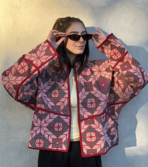 Prošívaná bunda kantha Rouge