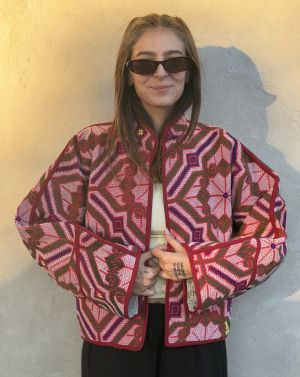 Prošívaná bunda kantha Merlot